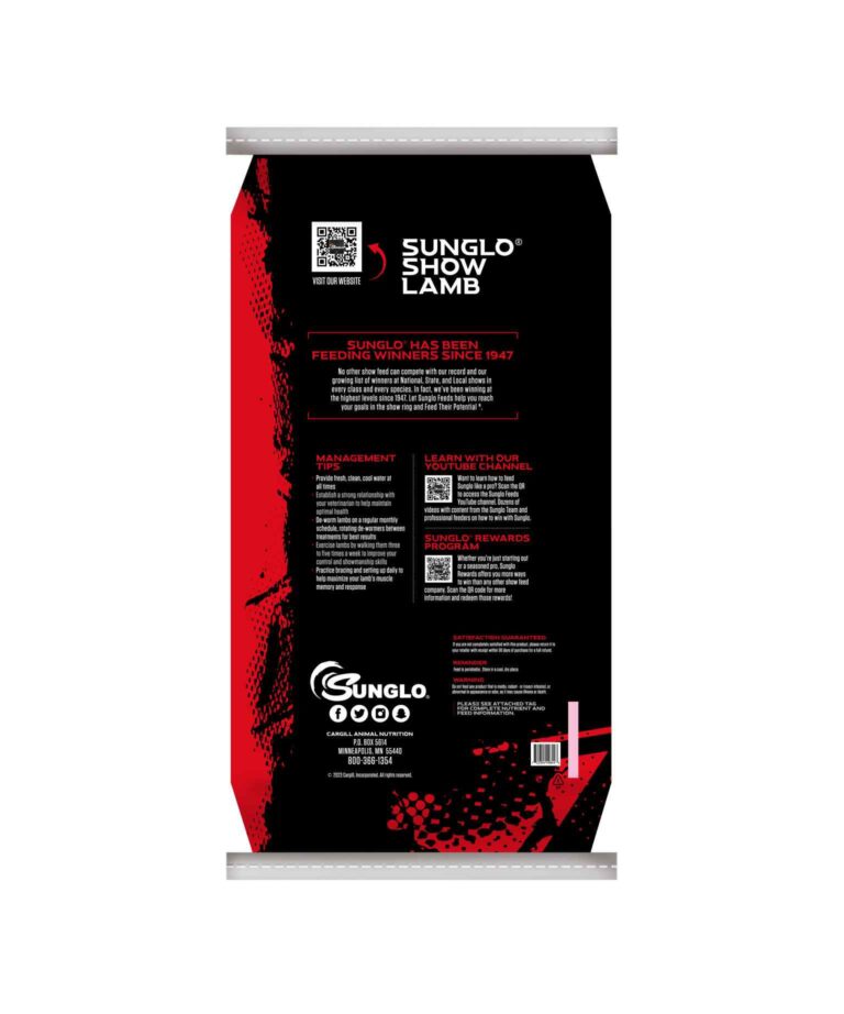 show lamb feed bag back