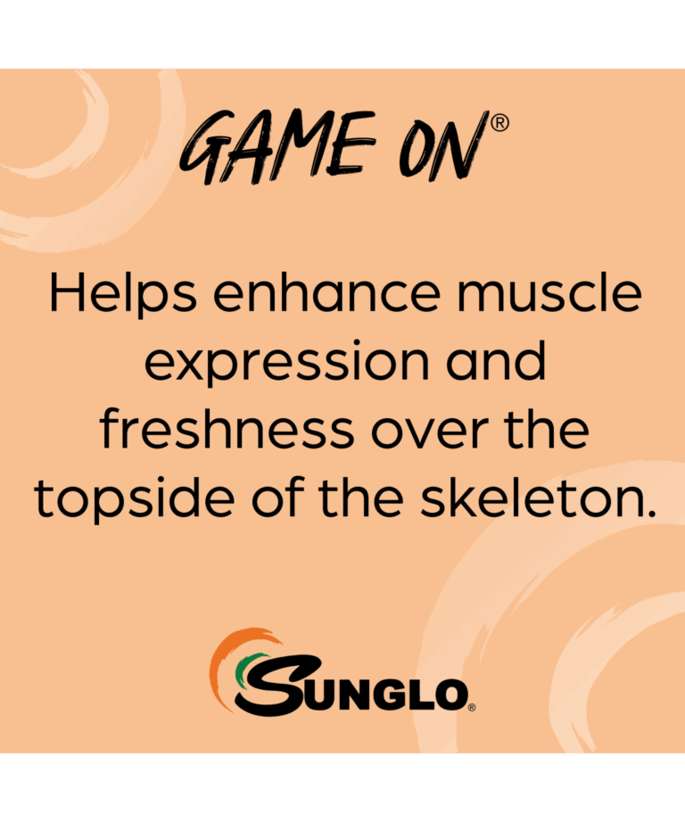 sunglo game on for muscle expression and freshness