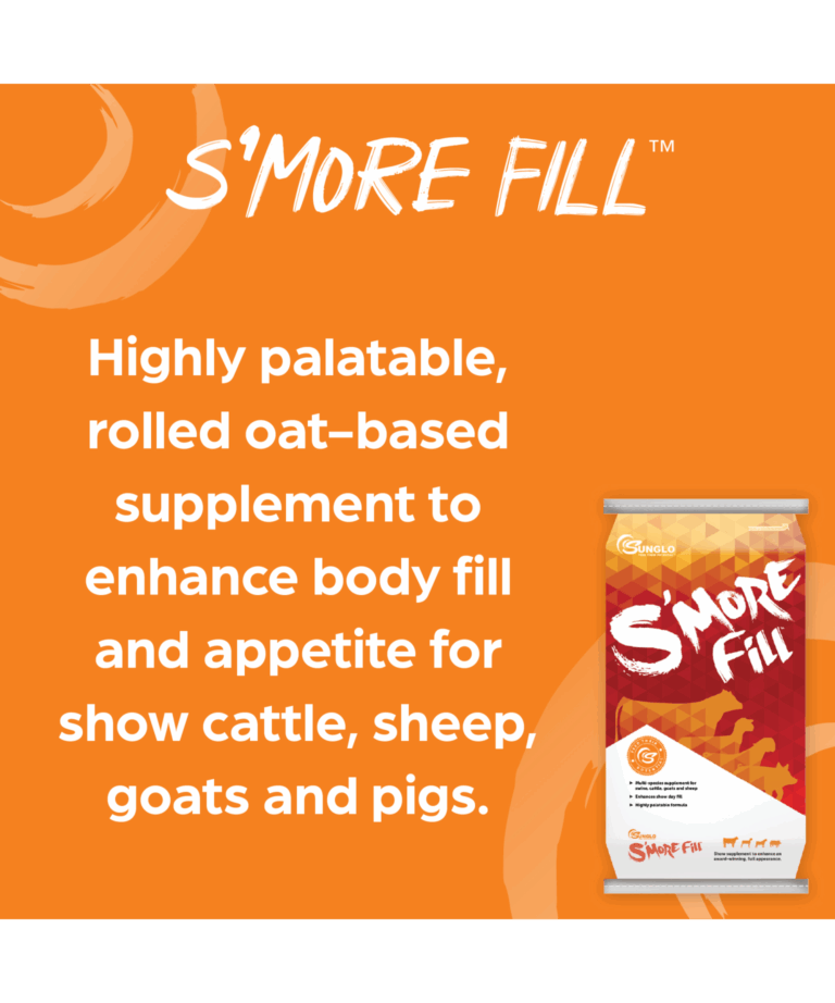 sunglo s'more fill highly palatable, rolled oat-based supplement