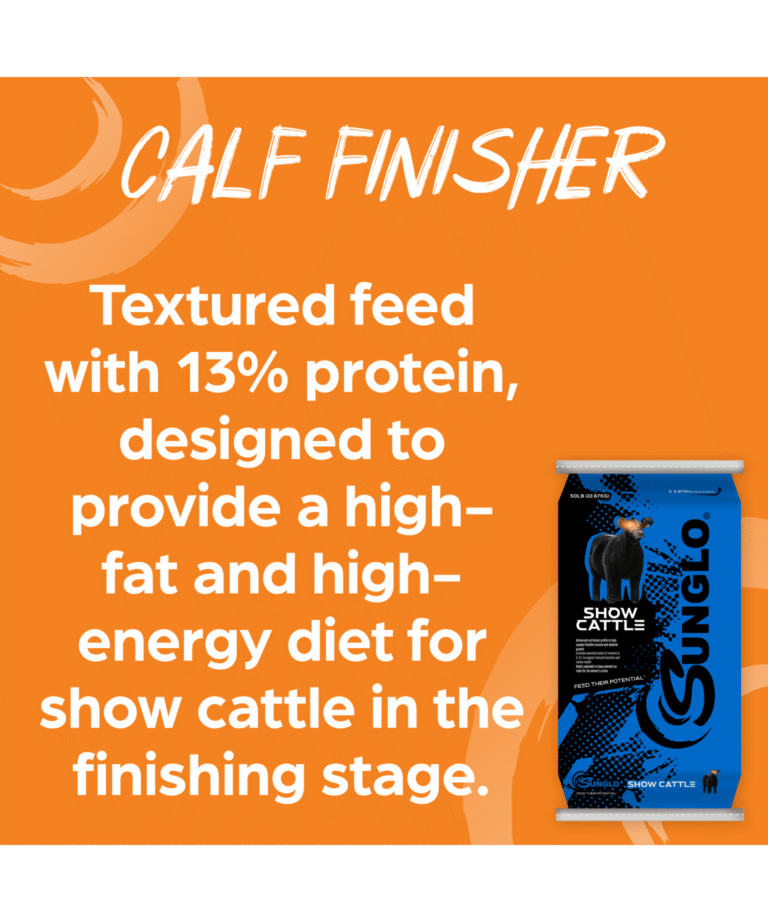 sunglo calf finisher textured feed for finishing stage